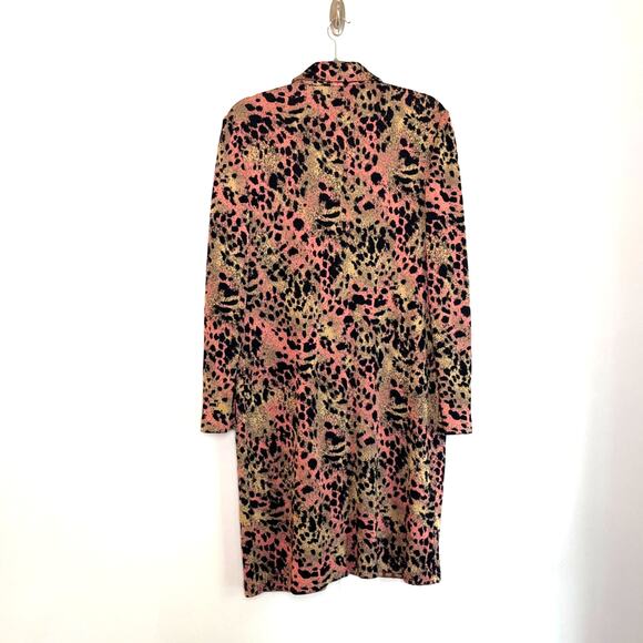 St. John Collection Santana Knit Leopard Print Sweater Coat Size 12 Old Money - Picture 4 of 10